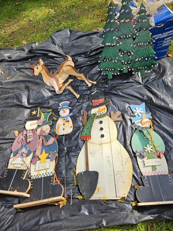 Wooden Snowman Yard Cutouts, Reindeer, and Holiday Decor
