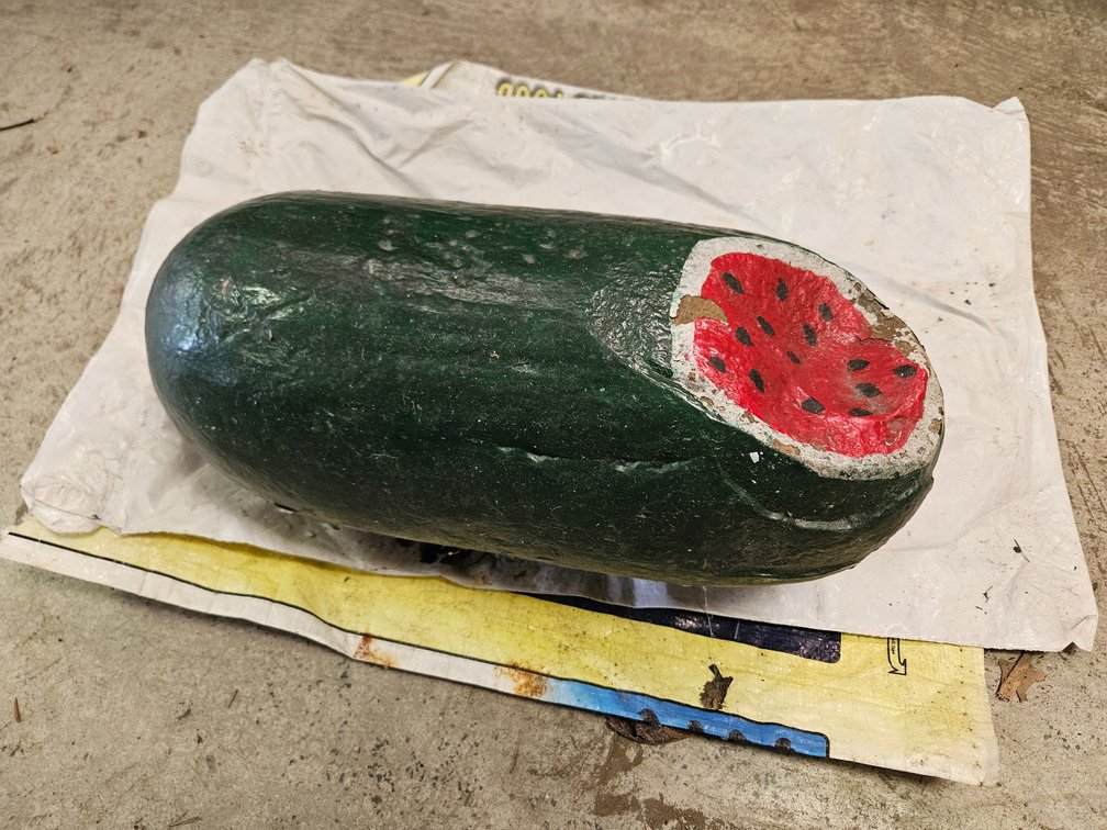 Painted Stone Watermelon Decorative Rock
