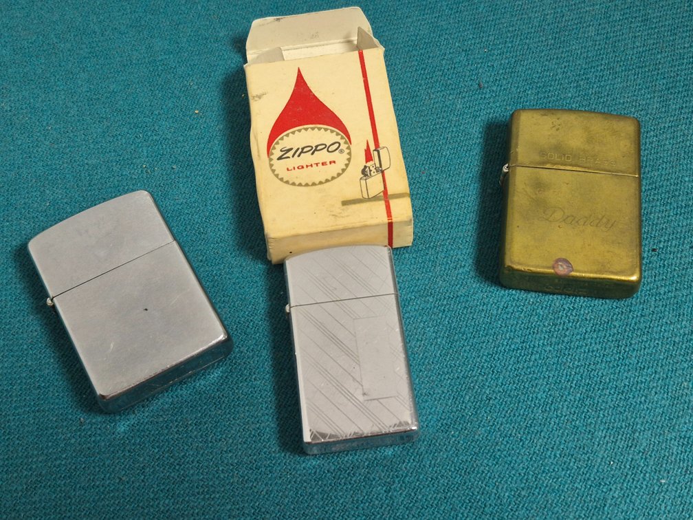 Zippo Metal Flip-Top Pocket Lighters and Box