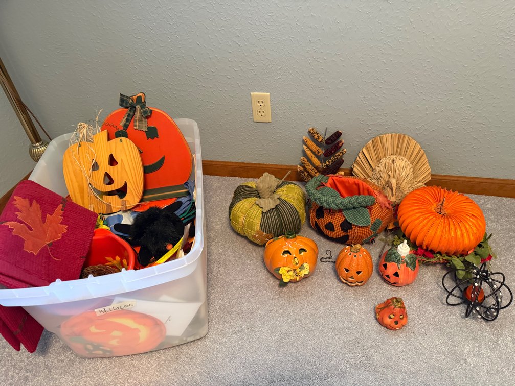 Halloween and Autumn Decor with Plastic Storage Tote