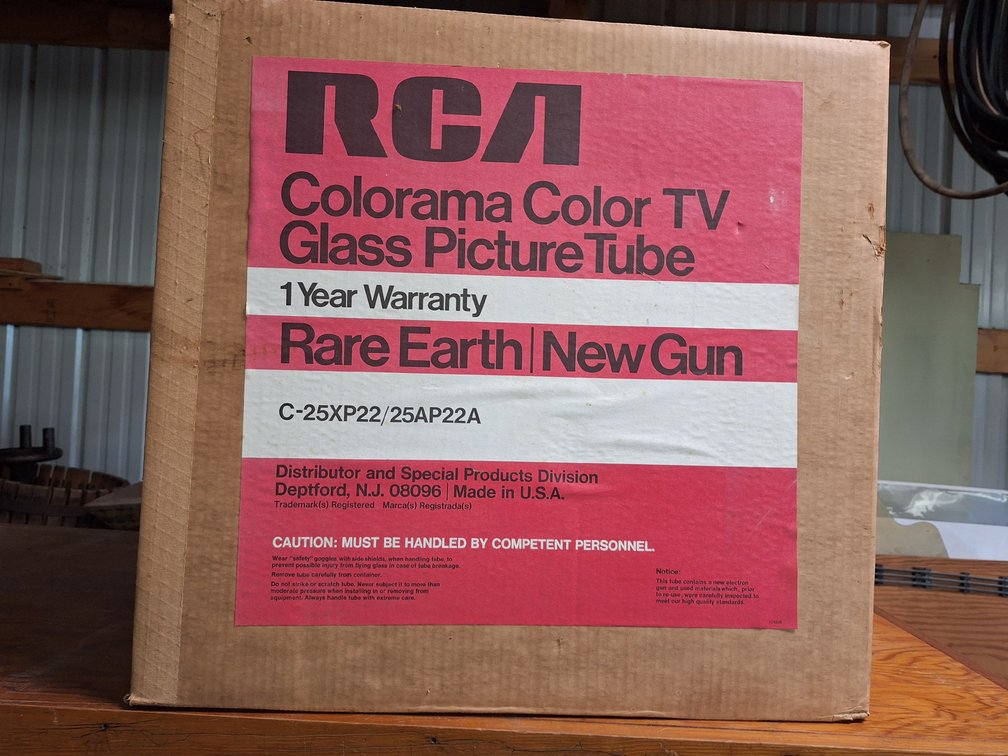 RCA Colorama C-25XP22/25AP22A TV Picture Tube Box