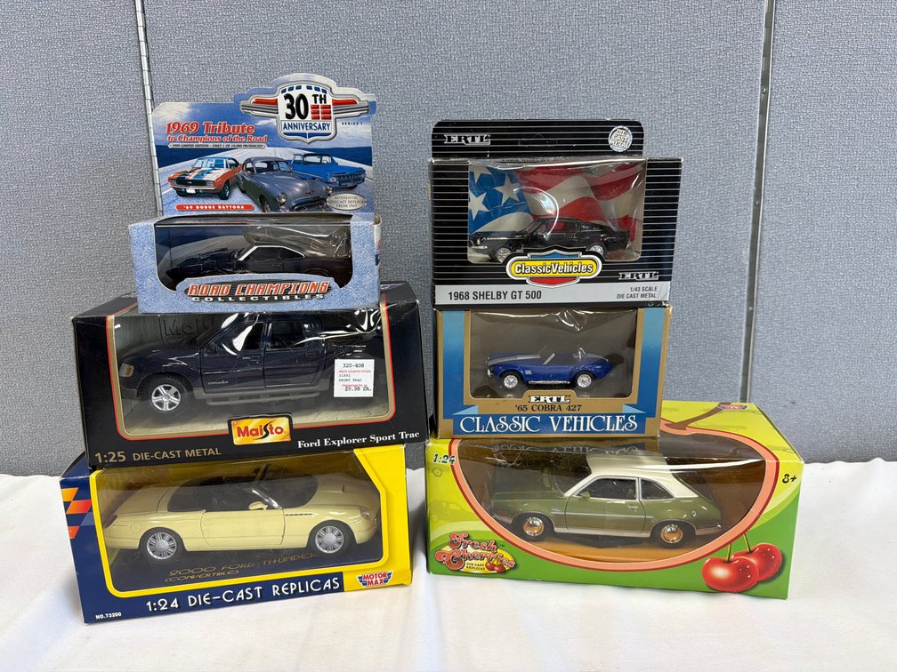 Die-Cast Model Cars Including Shelby GT 500 and Dodge Daytona