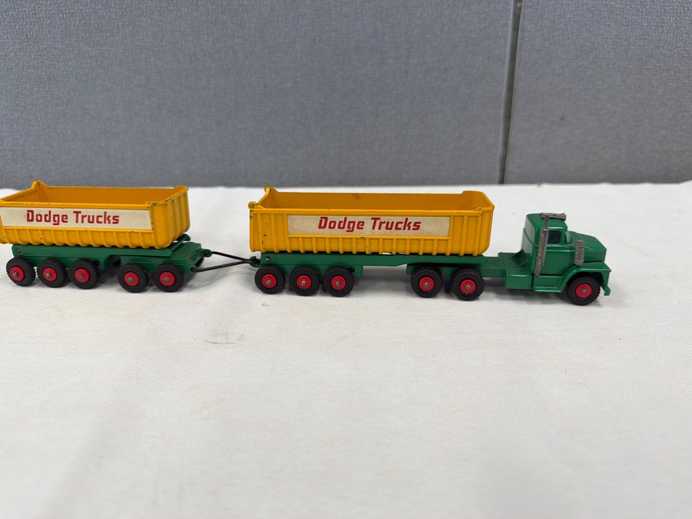 Matchbox King Size K-16 Dodge Tractor with Dump Trailers