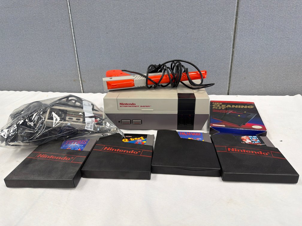 Nintendo Entertainment System Console, Zapper, and Games