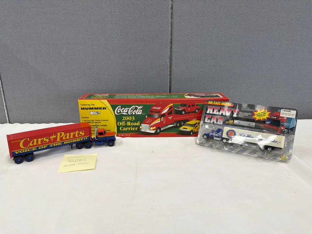 Die-Cast Toy Semi-Trucks and Vehicle Carrier Set