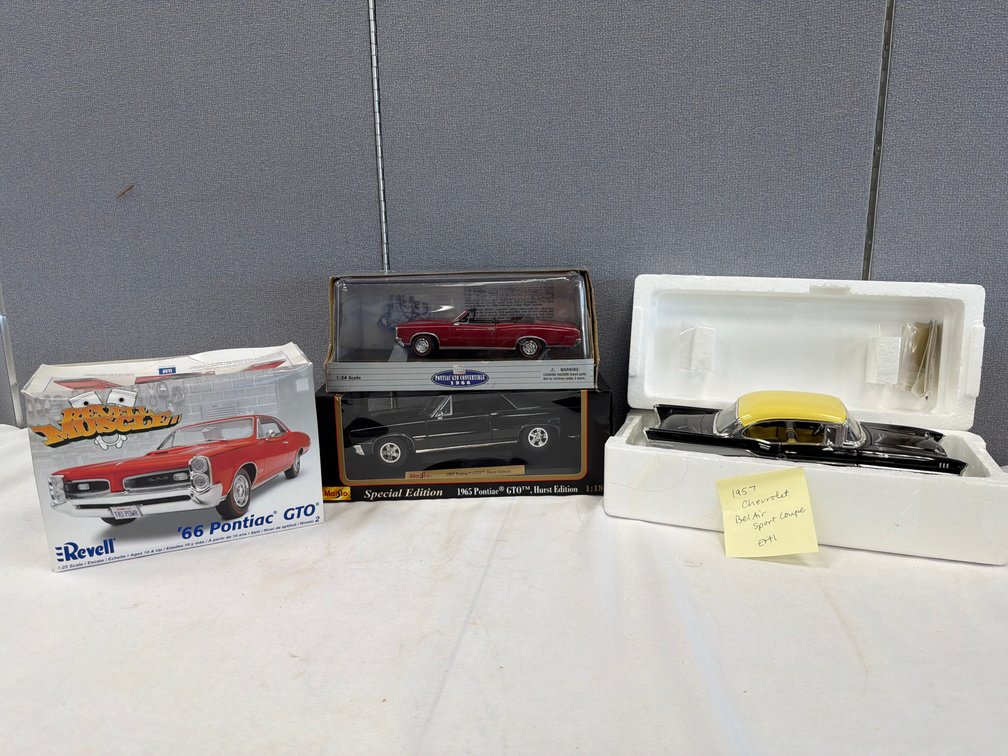 Pontiac GTO and Chevrolet Bel Air Model and Die-Cast Cars