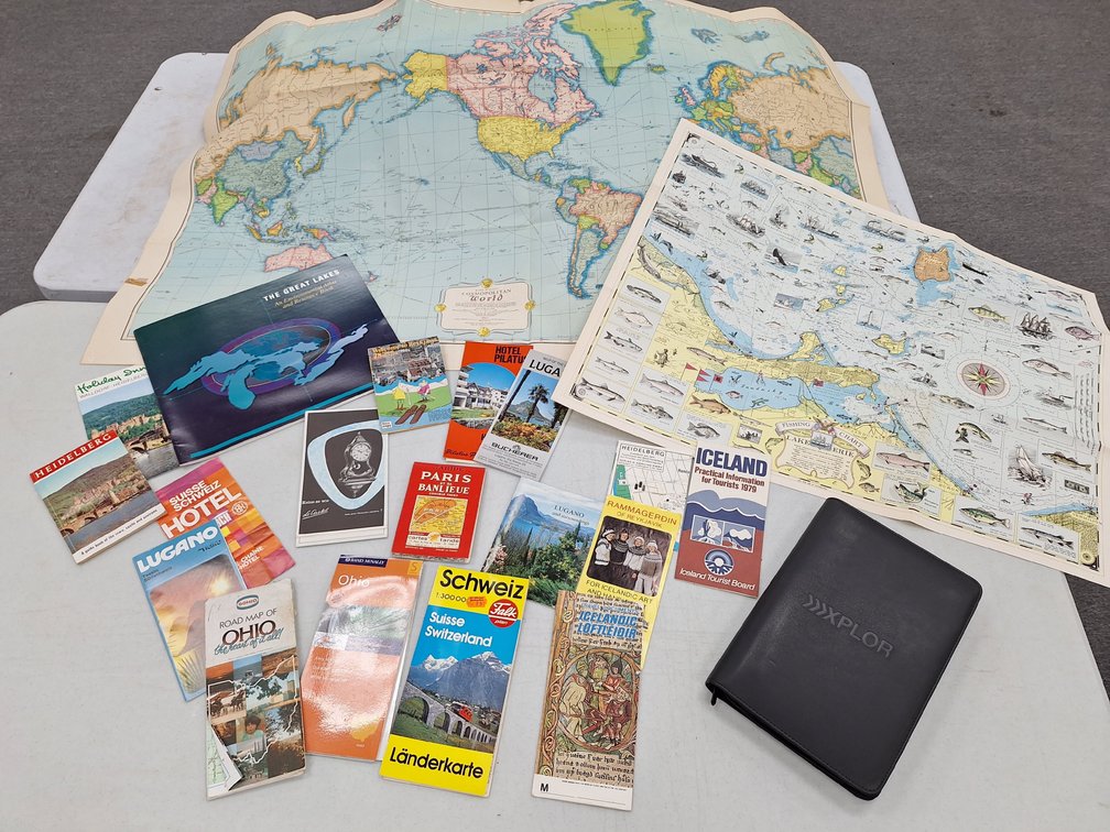 Travel Maps, Tourist Brochures, Atlas, and Zippered Folio