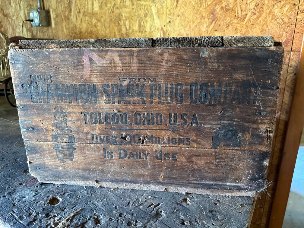 Champion Spark Plug Company Hinged Wooden Crate