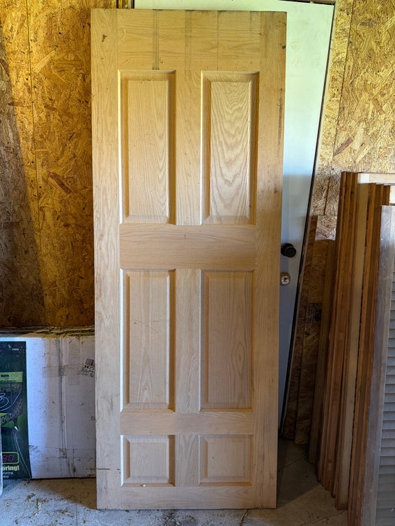 Unfinished Wood Six-Panel Raised Panel Door Slab