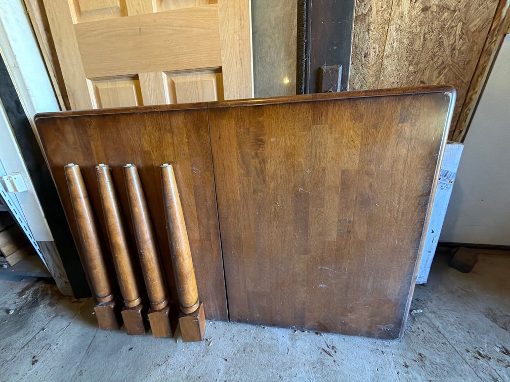Wooden Dining Table with Turned Legs