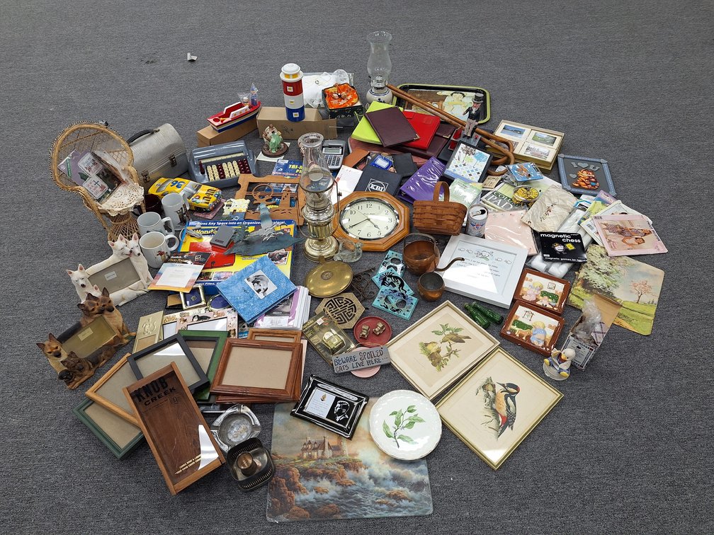 Home Decor, Picture Frames, Oil Lamps, Wall Clock, and More