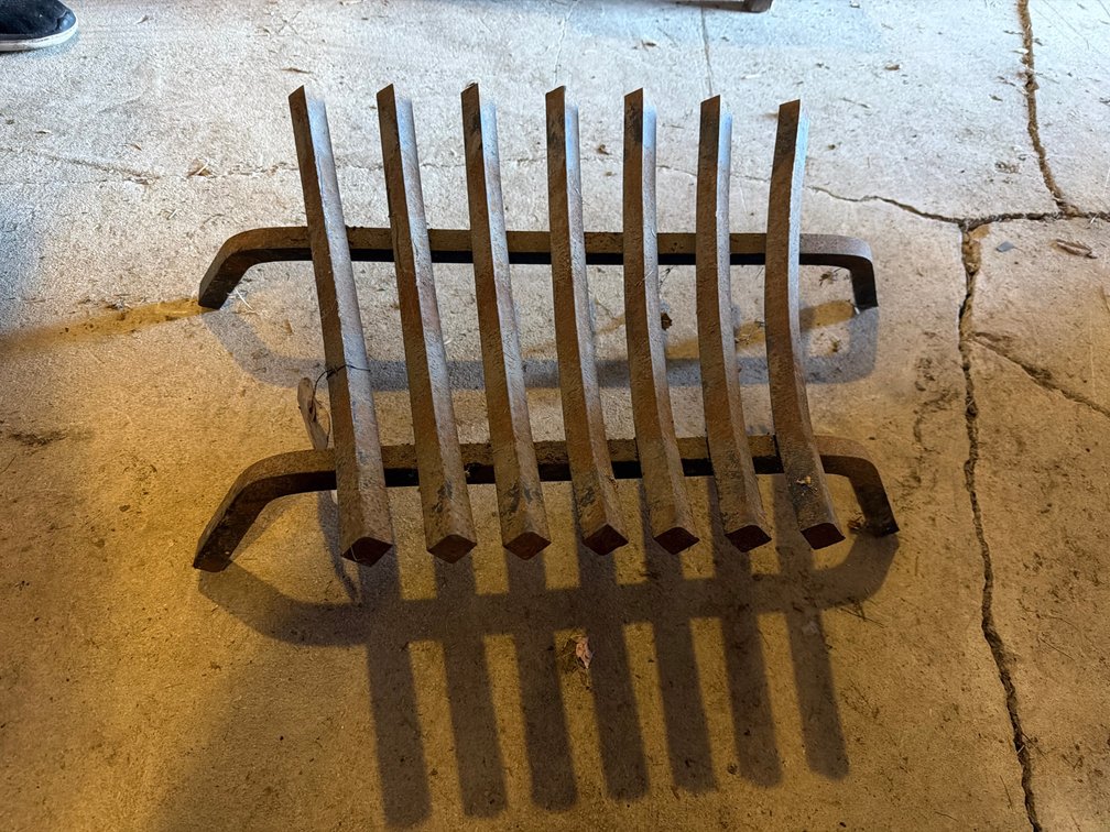 Wrought Iron Seven-Bar Fireplace Log Grate