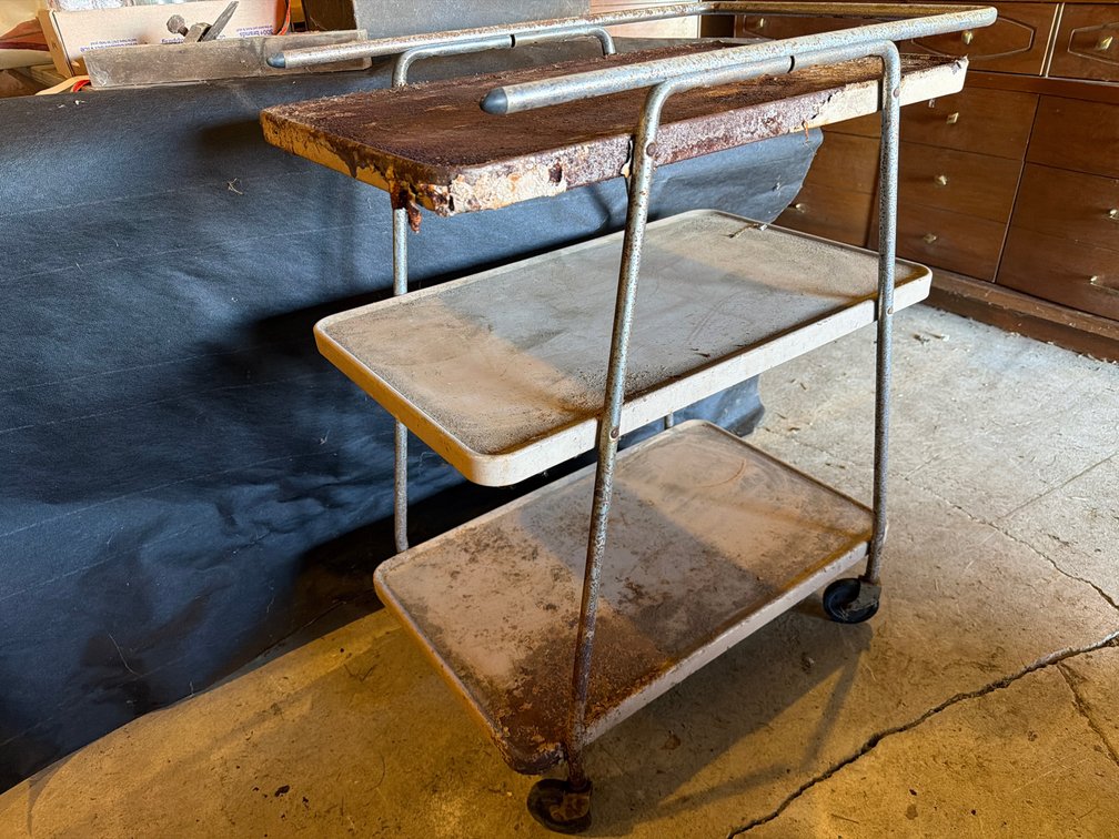 MCM Three-Tier Metal Rolling Utility Cart on Casters