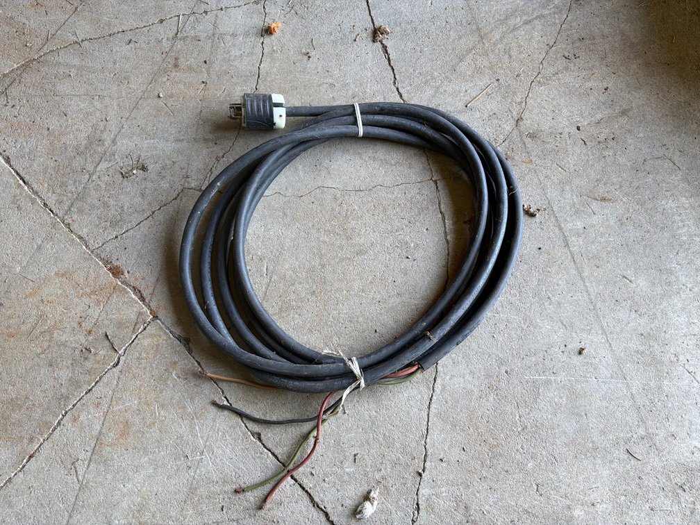 Heavy-Duty Power Cable with 4-Prong Twist-Lock Plug