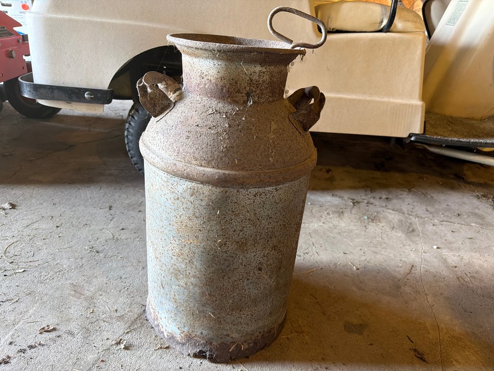 Metal Milk Can and Stirrer