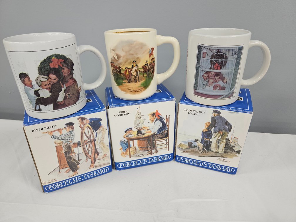 Ceramic Mugs and 3 Porcelain Tankards