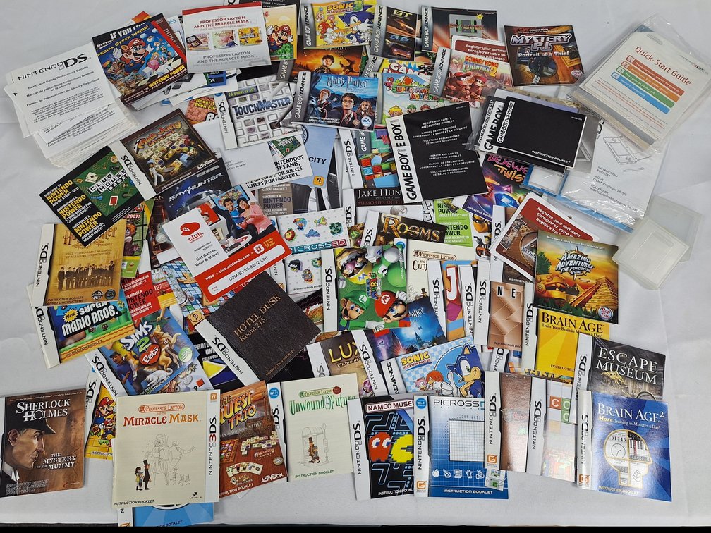 Nintendo DS and Game Boy Advance Game Manuals and Inserts