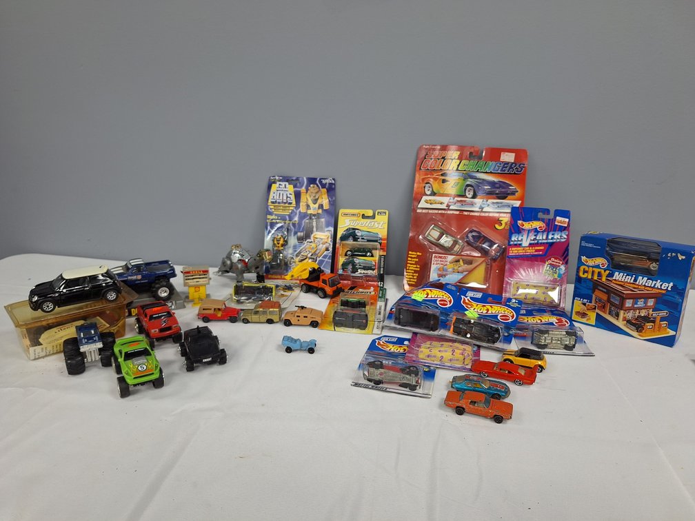 Die-Cast and Plastic Toy Vehicles and Playset