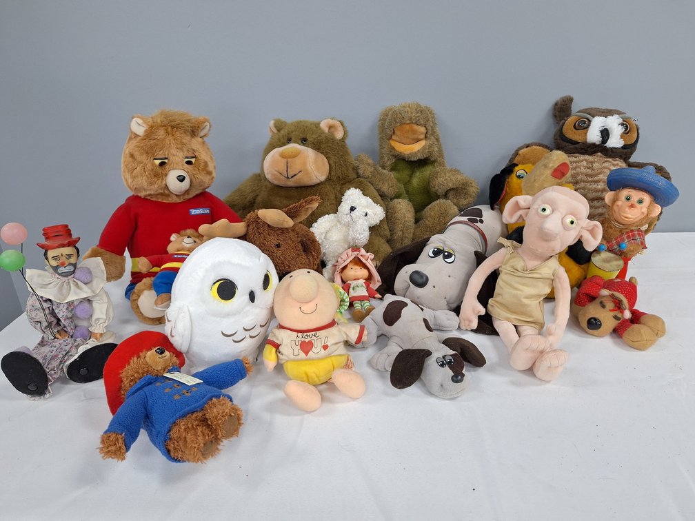 Plush Animals, Teddy Bears, and Character Dolls