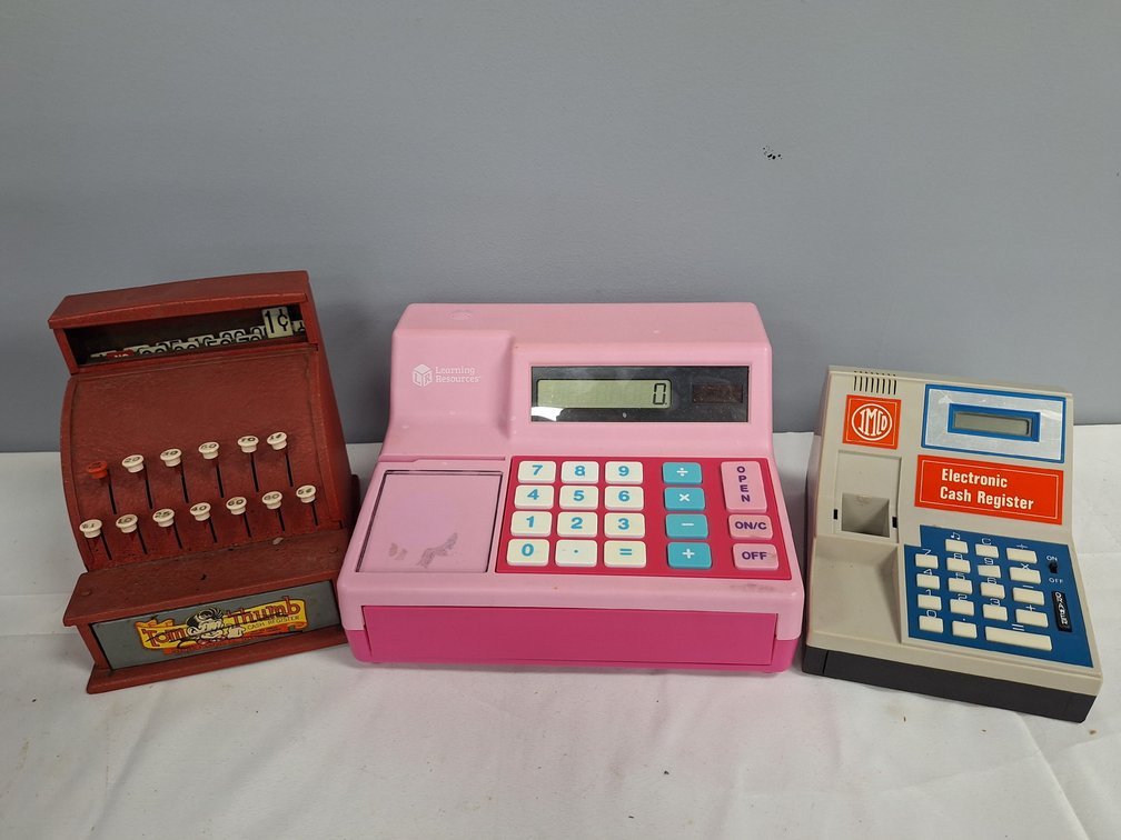 Pressed Metal and Plastic Toy Cash Registers
