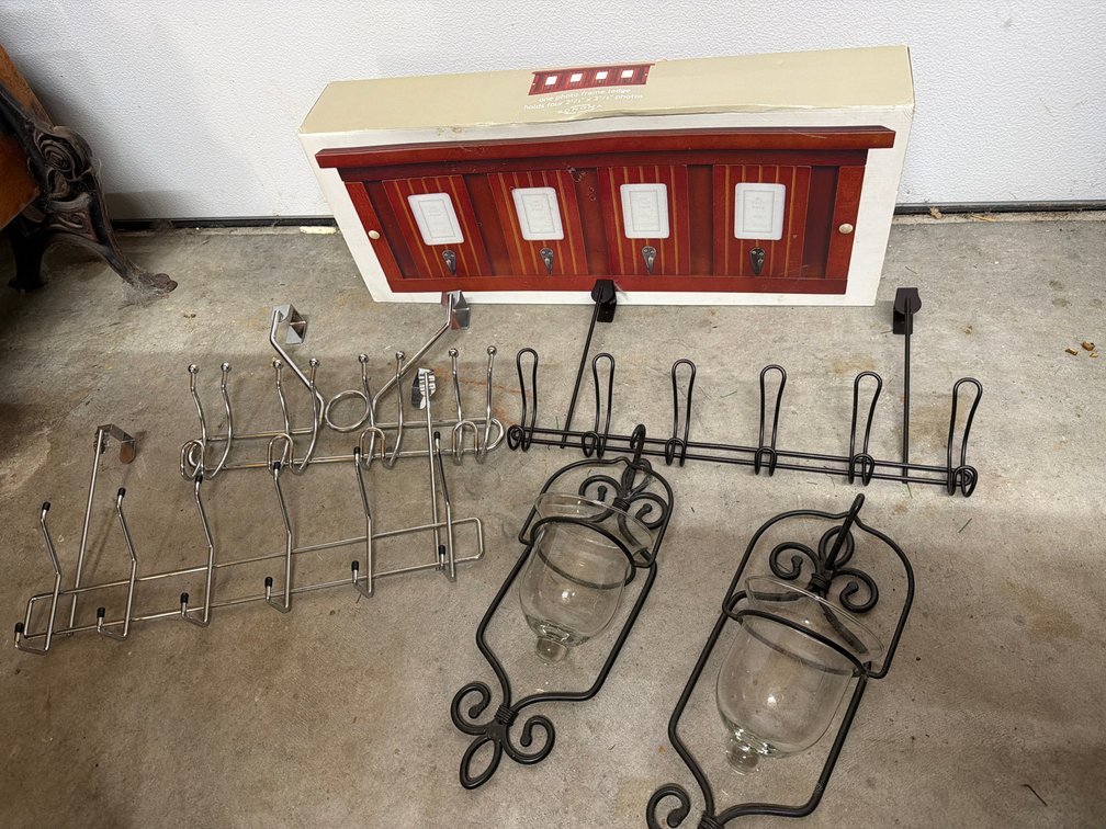 Photo Frame Ledge, Over-the-Door Racks, and Candle Sconces