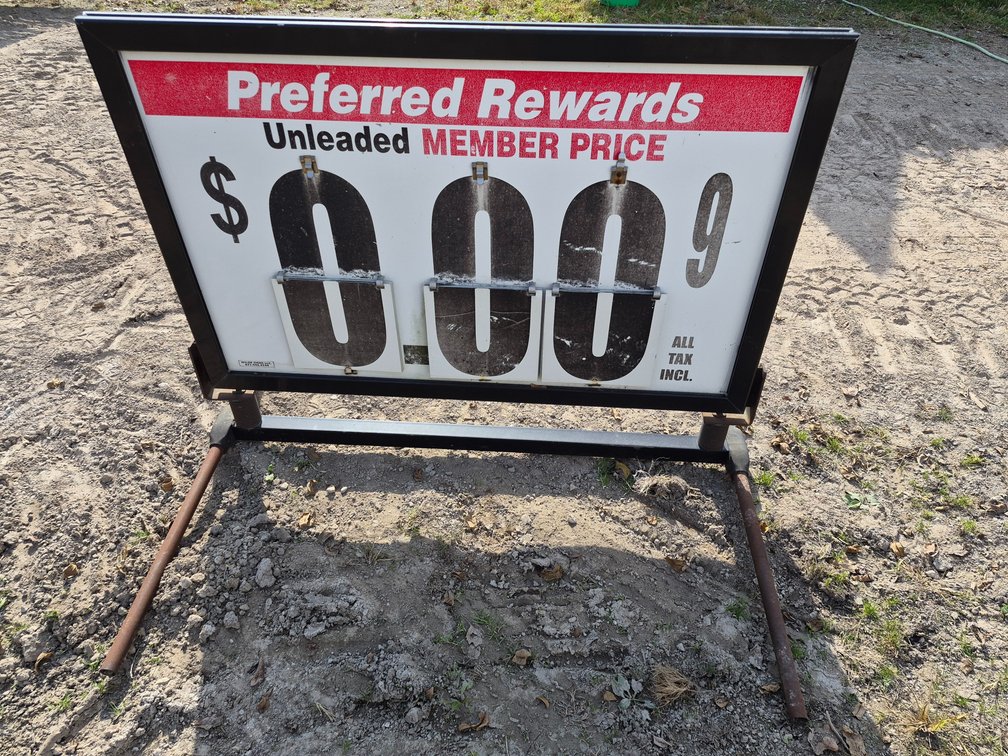 Wilde Signs Gas Station Flip-Number Curb Sign