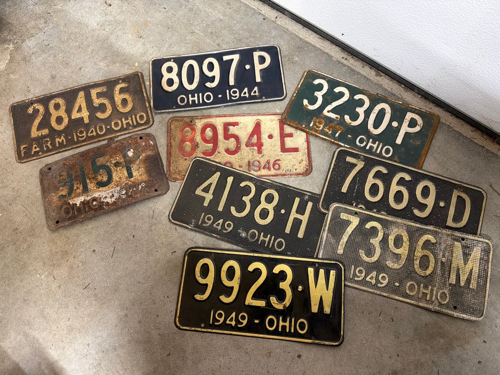 Ohio Stamped Metal Vehicle License Plates