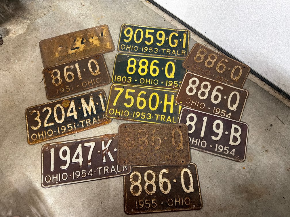 Ohio Stamped Metal Automotive and Trailer License Plates