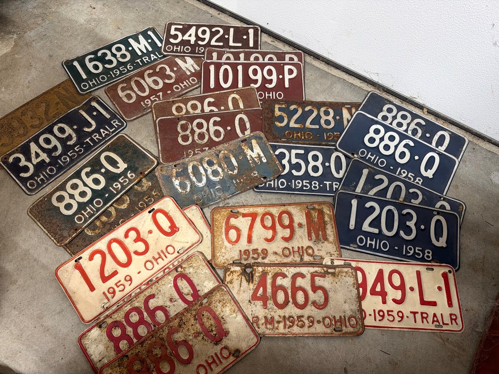 1950s Ohio Stamped Metal License Plates