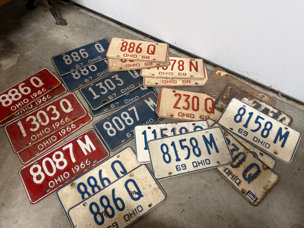 Ohio Stamped Metal License Plates, 1966-1969