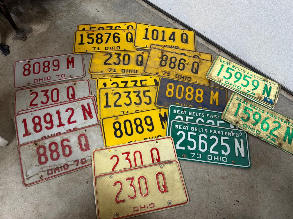 1970’s Ohio Stamped Metal Vehicle License Plates