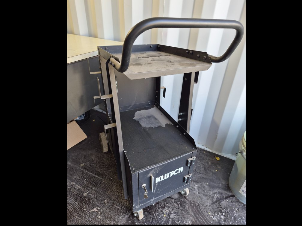 Klutch 2-Tier Welding Cart with Locking Cabinet