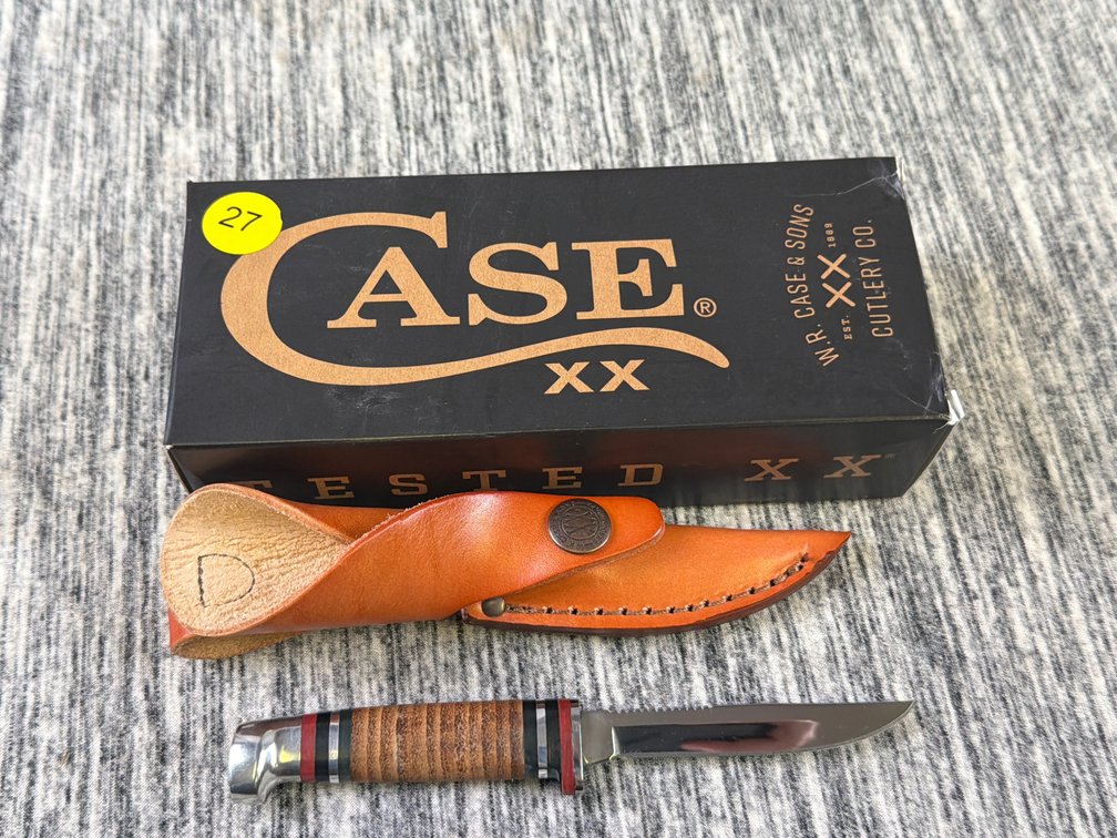 CASE XX LEATHER HUNTER KNIFE WITH SHEATH
