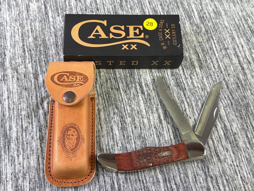 CASE XX ROSEWOOD STANDARD JIG FOLDING HUNTER KNIFE WITH SHEATH