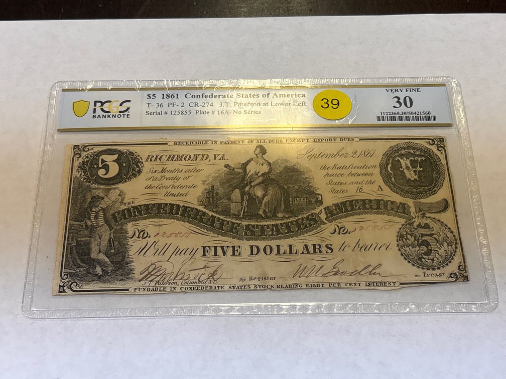 1861 CONFEDERATE NOTE