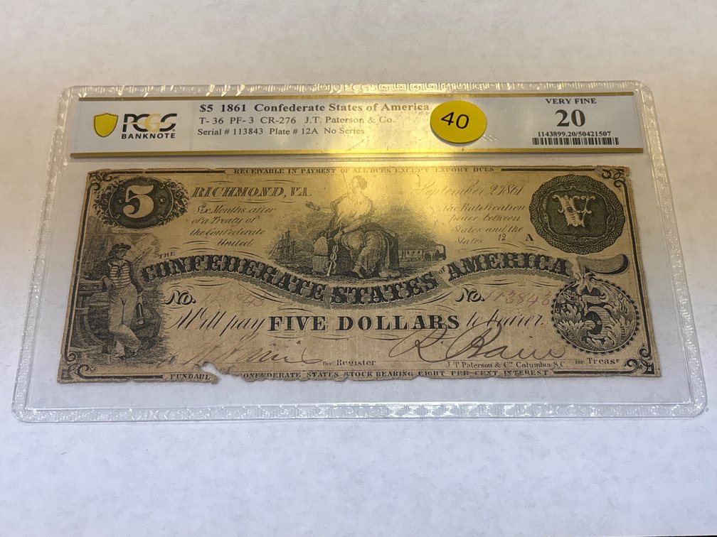 1861 CONFEDERATE NOTE
