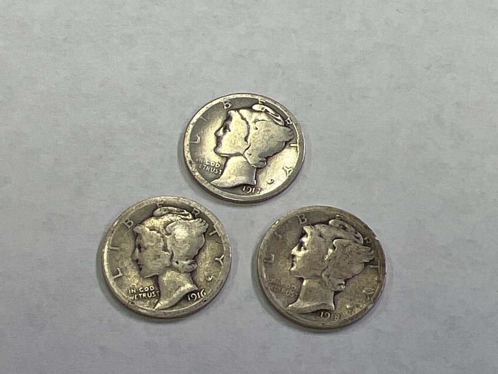 (3) MERCURY DIMES