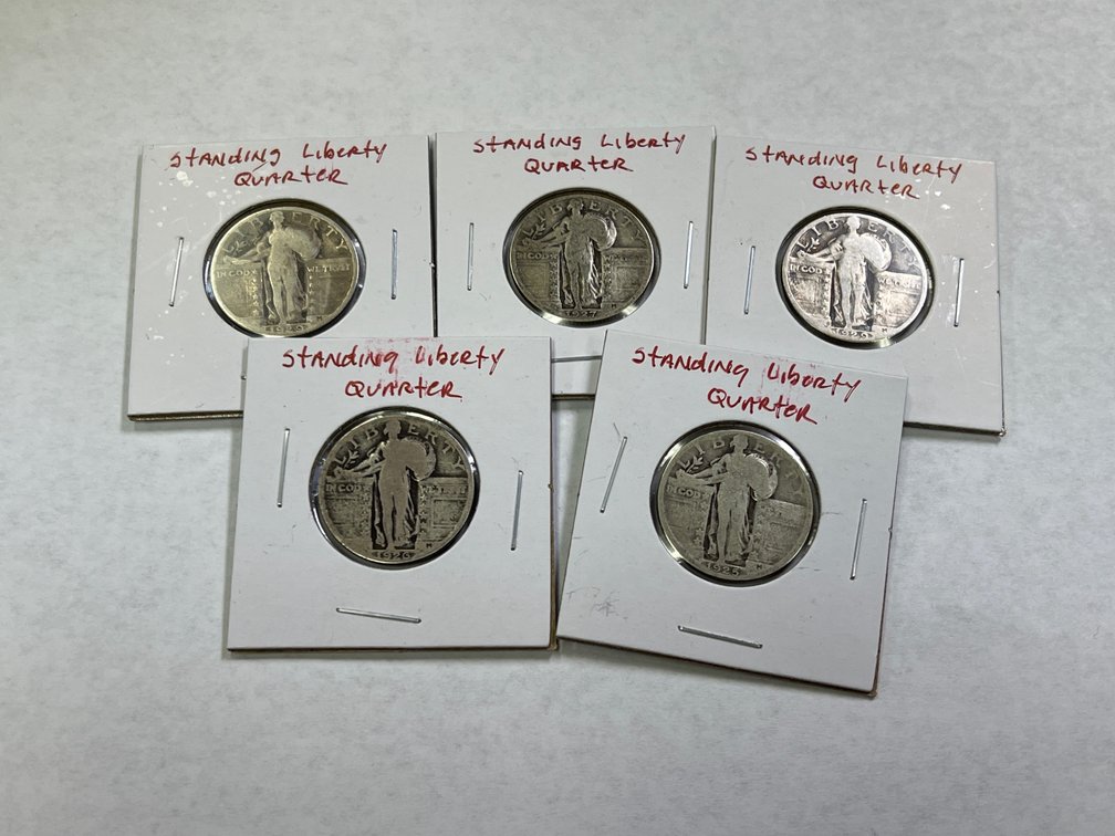 (5) STANDING LIBERTY QUARTERS