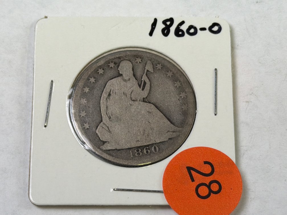 1860 O SEATED LIBERTY HALF DOLLAR