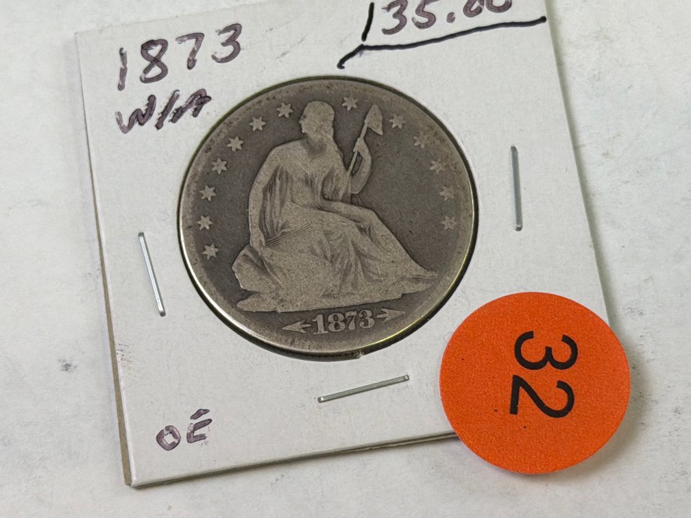 1873 SEATED LIBERTY HALF DOLLAR