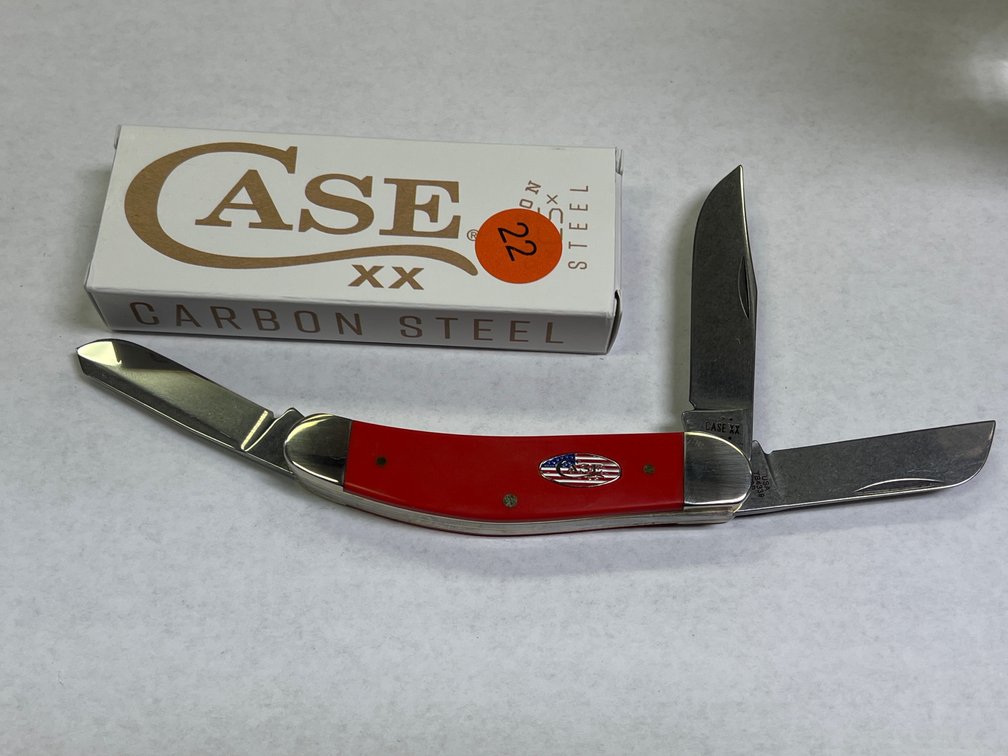 CASE XX BOSE AMERICAN WORKMAN RED SYNTHETIC SMOOTH SOWBELLY KNIFE