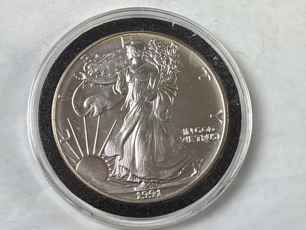 1991  AMERICAN SILVER EAGLE DOLLAR