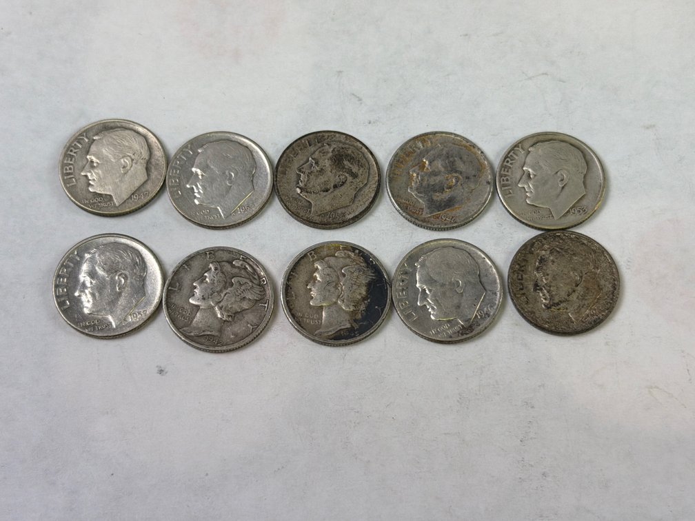 10 SILVER DIMES