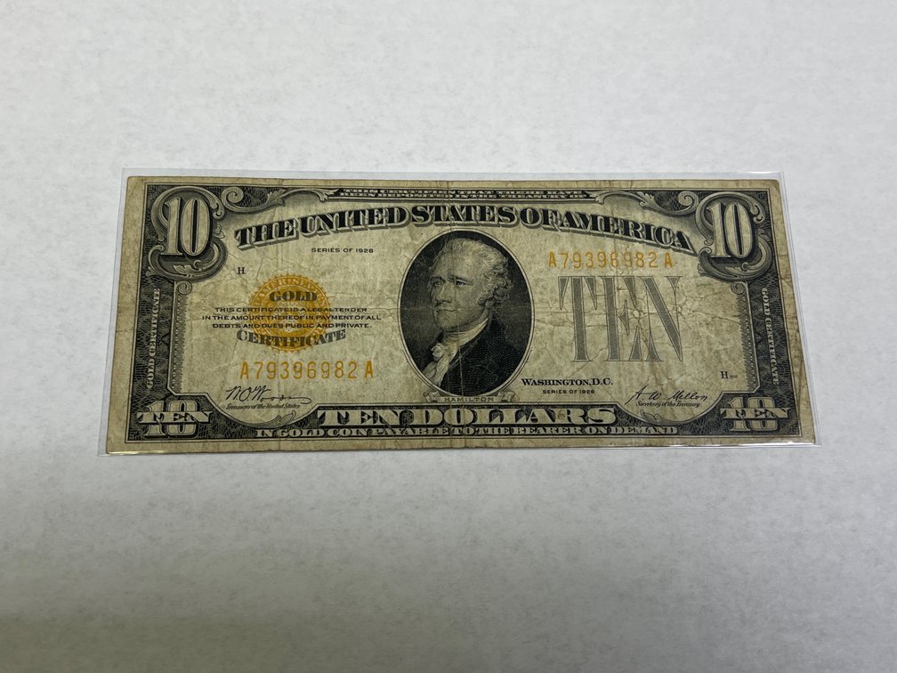 1928 $10 GOLD CERTIFICATE