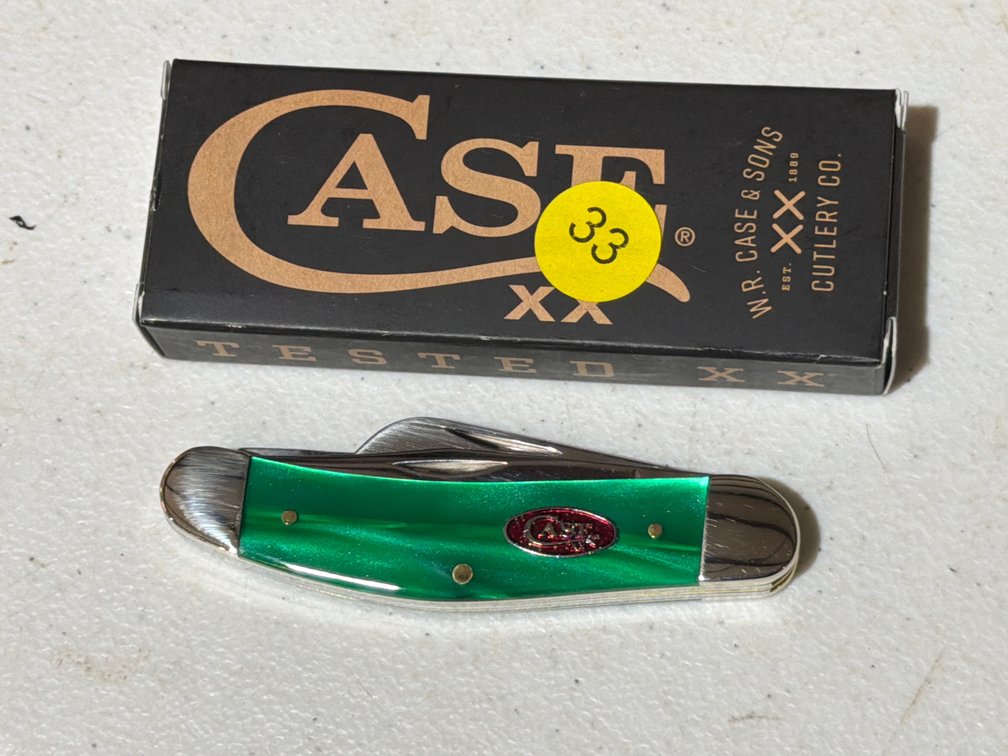 CASE XX GREEN PEARL KIRINITE SMOOTH SOWBELLY KNIFE