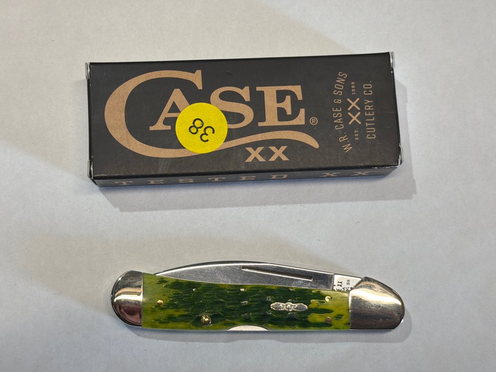 GREEN APPLE BONE PEACH SEED JIG COPPERLOCK KNIFE