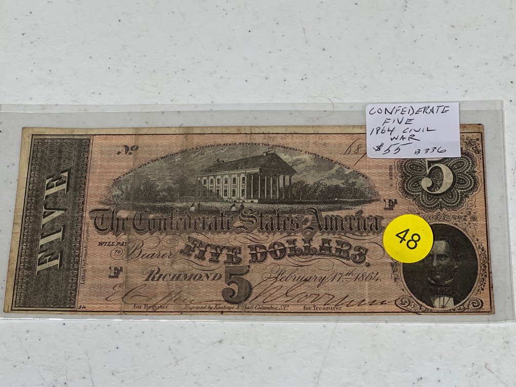 CONFEDERATE FIVE 1864 CIVIL WAR