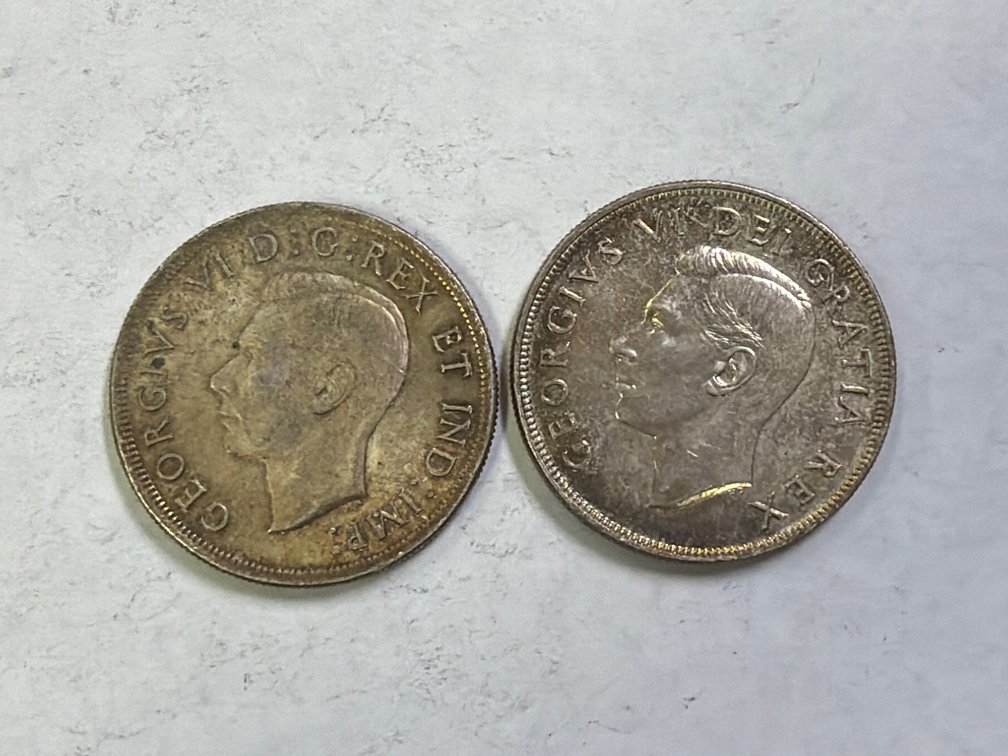 (2) KING GEORGE CANADIAN SILVER DOLLARS