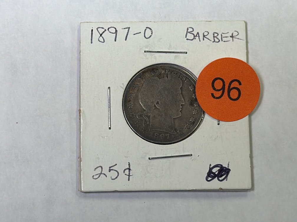 1897 O BARBER QUARTER