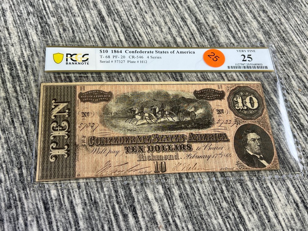 $10 1864 CONFEDERATE STATES OF AMERICA